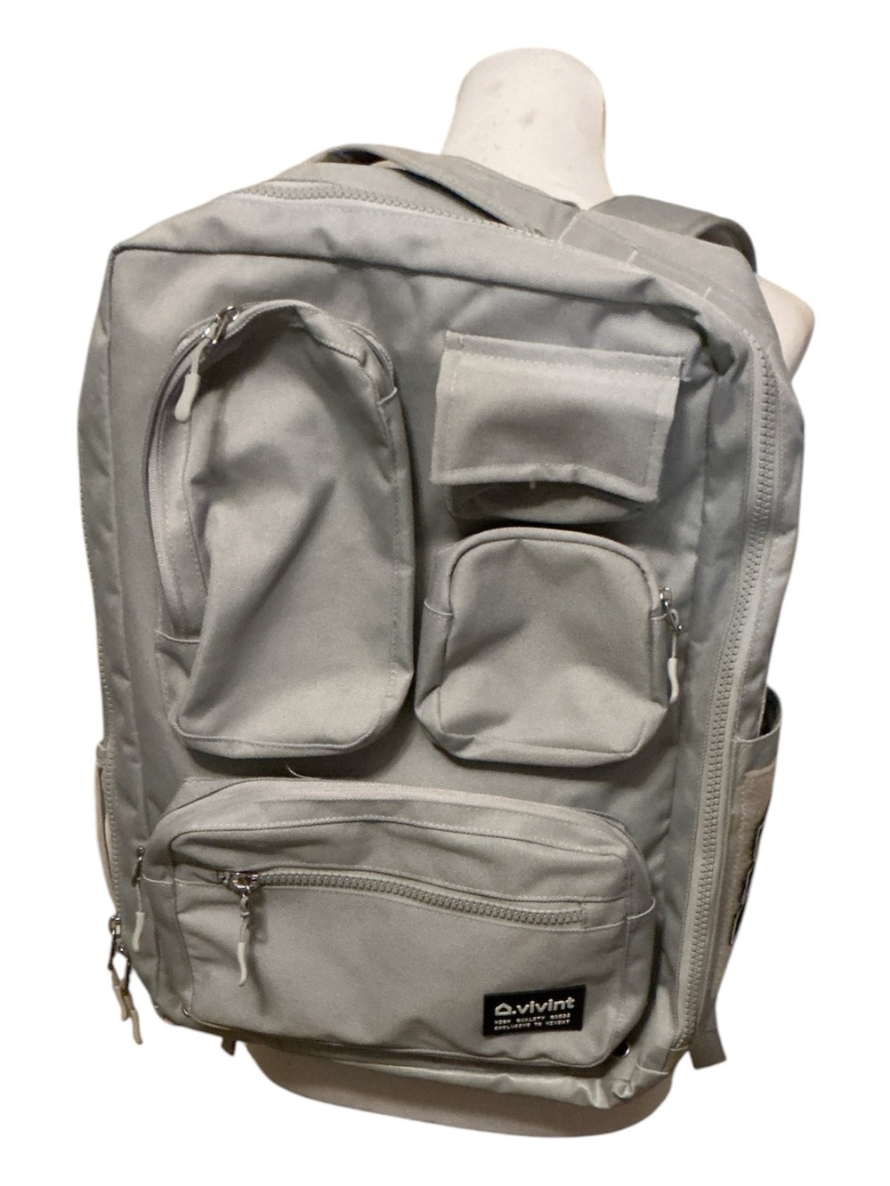Vivint Men's Light Gray Multi-Pocket Backpack
